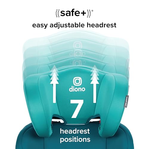 Image of Diono Everett NXT High Back Booster Car Seat with Rigid Latch, Lightweight Slim Fit Design, 8 Years 1 Booster Seat, Blue Razz Ice
