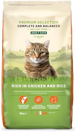 by Amazon Alimento seco completo para gatos adultos rico en pollo y arroz, 10 kg (Paquete de 1) (Anteriormente una marca Lifelong, el mismo producto)