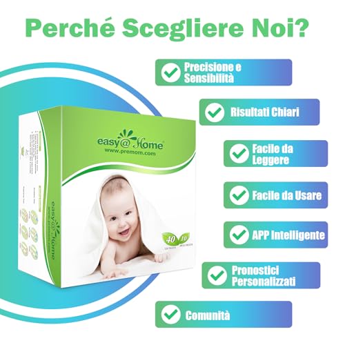Easy@Home Test Ovulazione + Test Gravidanza, Altamente Preciso E Affidabile –Alimentata Da Gratuita Italiana App Premom(Ios & Android) (40Lh+10Hcg+50Tazze) - 4