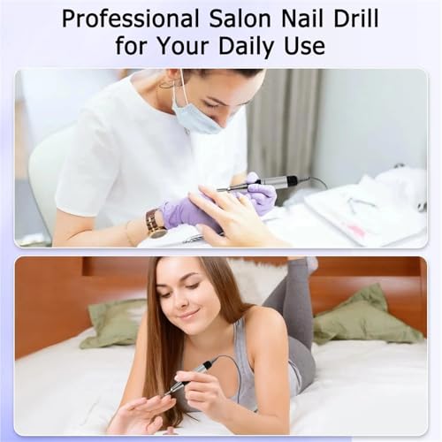 Acrylic Nail Drill-Electric Nail Drill with Foot Pedal E File Manicure Set Electric Nail File with NailDrill Bits(Pink,EU) - Image 6