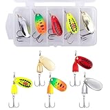 Dr.Fish 5 Pack Inline Fishing Spinner Kit 1/4oz, Freshwater Fishing Lures Bell Spinnerbait French Blade Trout Bass Walleye Lures