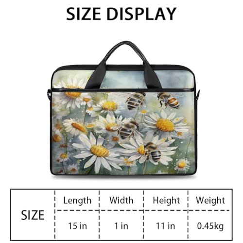 Bolsa para portátil con diseño de flores acuarela y abejas 15 pulg miniatura 2