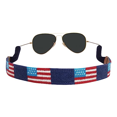 Image of Leather Hand-Stitched Needlepoint Sunglass Strap Retainer
