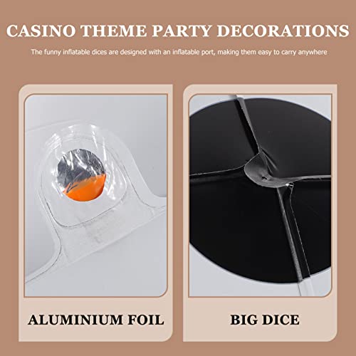 Kisangel 5Pcs Square Dice Balloons Cube Aluminum Foil Balloons For Casino Theme Party Decorations,White #TOP2