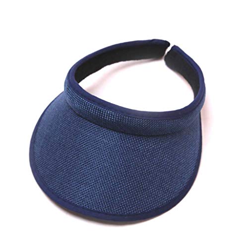 Girls Wide-Brim Straw Sun-Hats for Summer Beach with Bow Women Straw Cap Anime Costume Caps Ice Hat (Navy, One Size)2