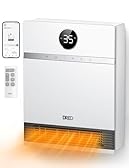 Dreo Chauffage mural intelligent, Chauffage d'appoint électrique PTC IP24 pour utilisation intérieure, oscillation à 30°, thermostat réglable, télécommande, fonctionne avec Alexa, minuterie 24h