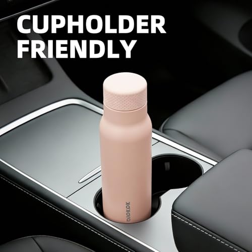 Image of BJPKPK Stainless Steel Water Bottle,21oz insulated Reusable Bottle,Leakproof Metal Thermal Flask Double Wall,Keep Drinks Cold and Hot,Peach