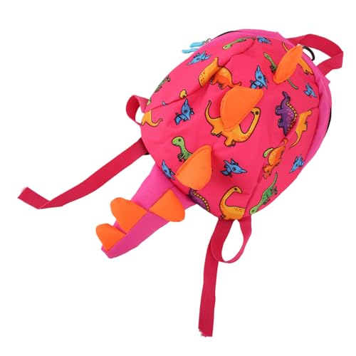 AMONIDA Mochila Infantil Com Trela, Design Fofo de Dinossauro Evita Perda, Ideal para Crianças de 2 a 4 Anos, Tecido Oxford Leve (Rosa)