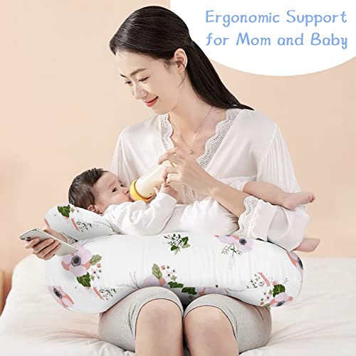 Lat Lee And Town Nursing Pillow For Breastfeeding Or Bottle Feeding Multifunctional Cotton Feeding Pillow With Removable Cover For Mom (Pink Flowers) #TOP5