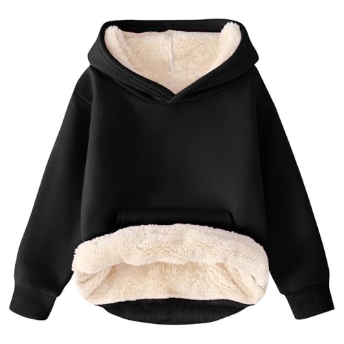 Sudadera con capucha de forro polar para niños, suave, gruesa, cálida, sudaderas de 1 a 12 años, 02- el Negro, 7 años