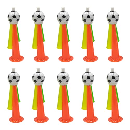MENGLANSI of 10 Colorful Stadium Horns Random Color Soccer Fan Trumpet for Football Game and Group Gatherings Party Noise Maker