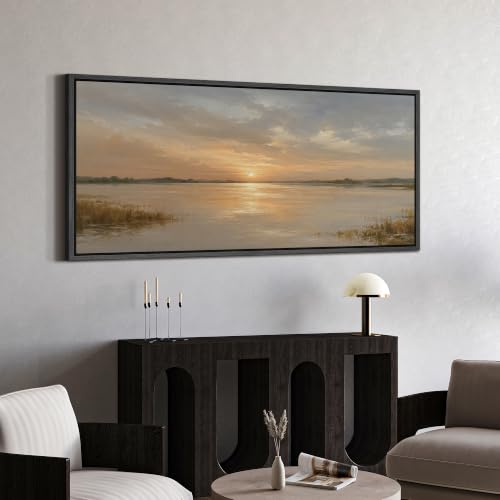 Image of MUDECOR Extra Large Framed Canvas Print Wall Art Sunset for Living Room