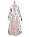 Nuoqi Pioneer Dress Women Prairie Dress Adult Long Colonial Costume with Bonnet Pioneer Apron Pink S