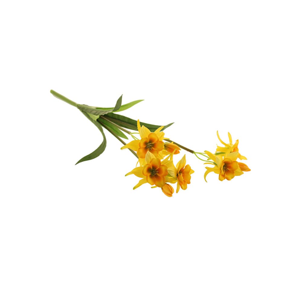FloristryWarehouse Pack of 3 Faux Silk Columbine Bushes 54cm/21 Inches Tall Yellow