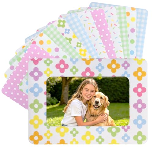 Image of 12Pcs Magnetic Picture Frames for 4 inchx6 inch Photo, Locker Accessories for Girls | 6 Colors, Cute Back to School Gifts, Classroom Decorations Supplies, Refrigerator Decor, Pastel