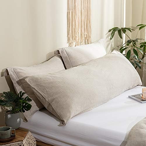 Simple&Opulence Body Pillow Cover 20" x 54",100% Pure Linen, Ultra Soft and Breatherable, Body Pillowcase with Envelope Closure for Adults(Linen)