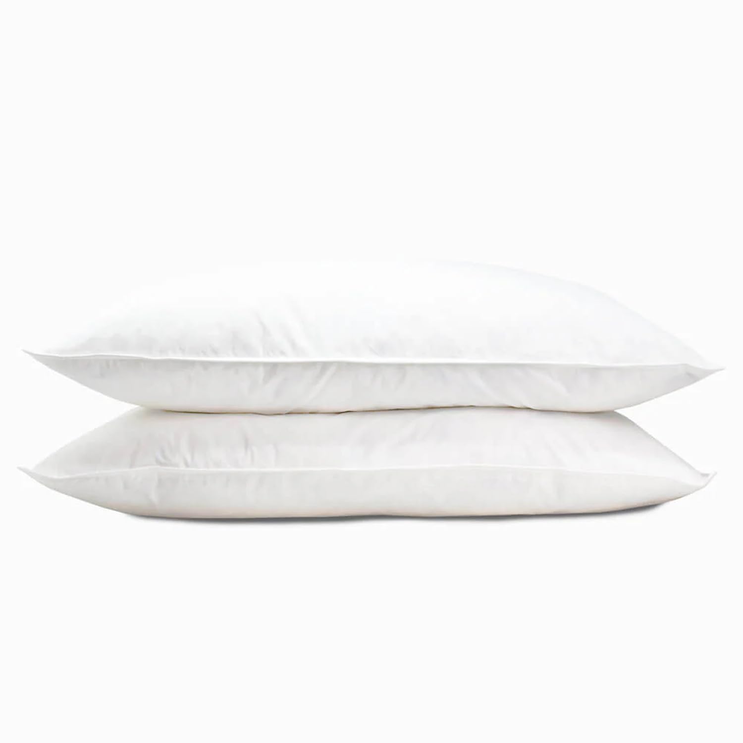 Lancashire Textiles Premium 100% Goose Feather Pillow Pair – 100% Goose Feather Medium Support for Back Sleepers - Luxurious Comfort for a Restful Night's Sleep - 48cm x 74cm (19" x 29")
