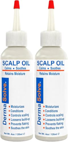 Image of Dermasolve 4 oz Psoriasis, Seborrheic Dermatitis, & Dandruff Scalp Oil - Dermatologist Approved - Flaky Scalp Relief, Clinically Tested, Long-Lasting Itch-Free, High-Performance Formula (Pack of 2)