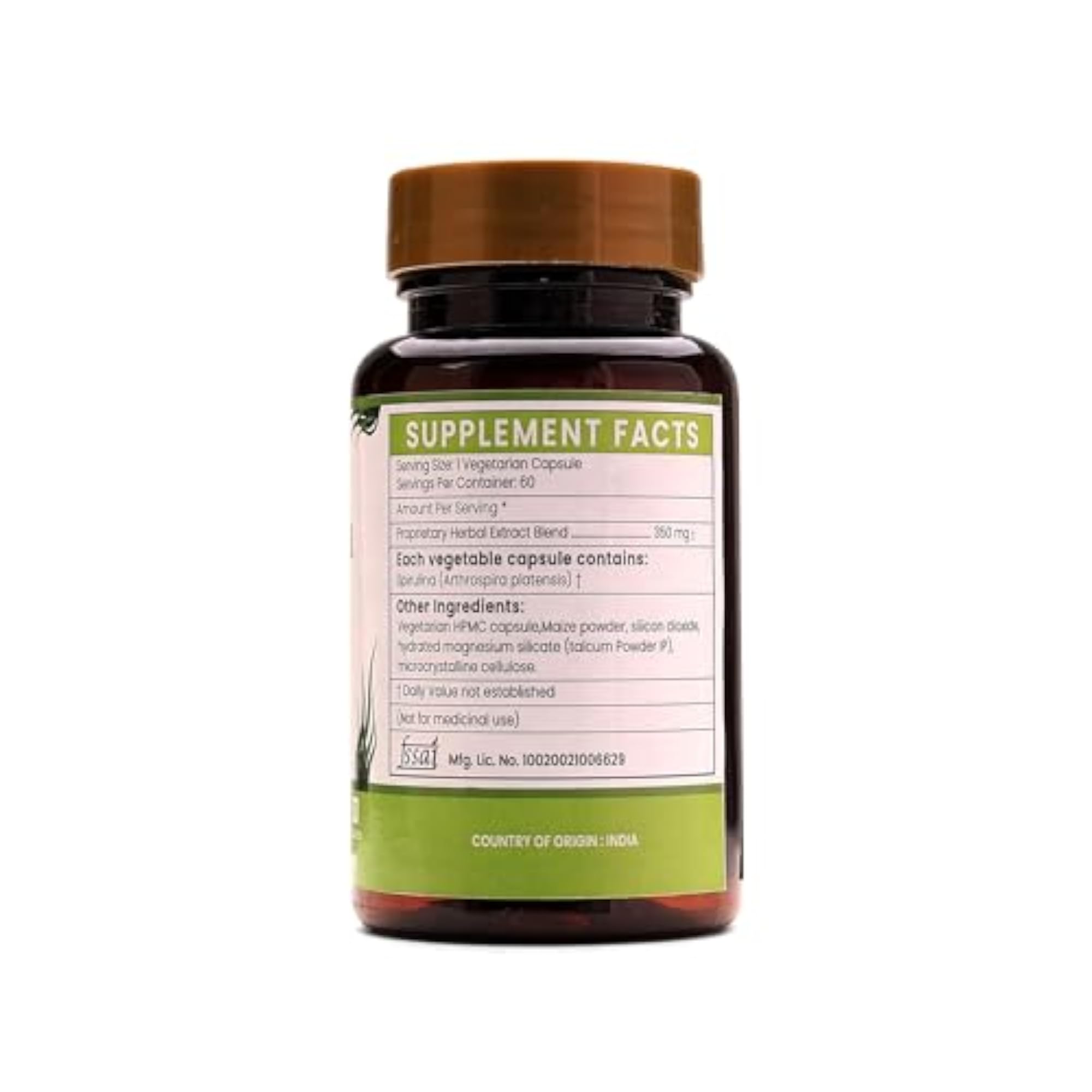 Spirulina Capsules, Green Food for Full Body Support