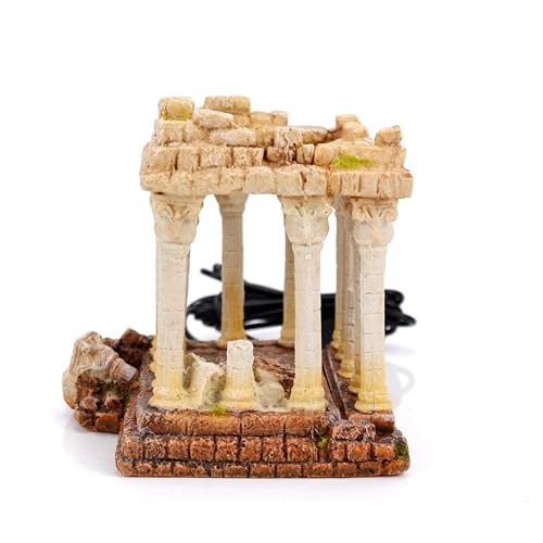 CLASSIC Akropolis Aquarium Ornament with LED Uplights - Ancient Greek Ruins Fish Tank Decoration - 165 x 135 x 135mm - Image 2