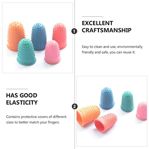 STOBOK Dedo De Silicone Protetores de Dedo Pontas Do Dedo de Borracha Pads Grips Dedo Mangas Dedo De