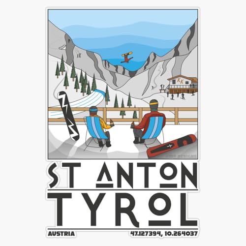 St Anton Tyrol Austria Ski Resort Magnet Sticker