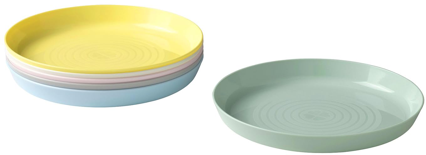 Kalas Kids Plates for Kids/Toddler, Assorted Pastel Colors, Pack of 6, BPA Free