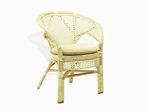 Pelangi Lounge Chair Natural Rattan Wicker Handmade Design with Thick