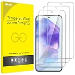 JETech Screen Protector for Samsung Galaxy A55 5G 6.6-Inch, 9H Tempered Glass Film, Anti-Scratch, HD Clear, 3-Pack