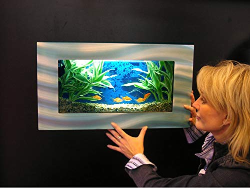 Aussie Aquariums Aa-Miniview-Bsilver 2.0 Wall Mounted Aquarium, Brushed Silver #TOP6