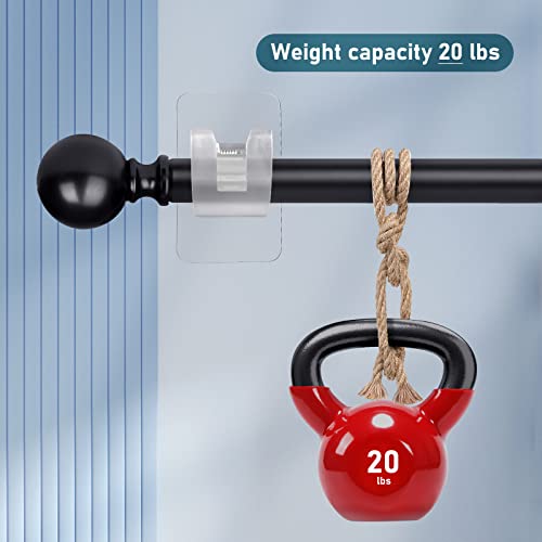 4Pcs Transparent Curtain Rod Bracket No Drilling, Adhesive Curtain Rod Holder Hooks, 3M Curtain Rod Brackets Hanger With Screws, Drapery Wall Mount Brackets For 1-3 Cm Curtain Rod Blinds #TOP3