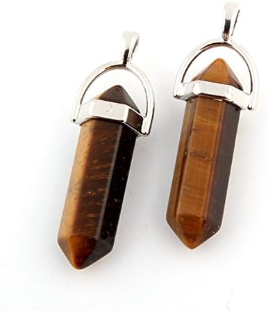 Mutilcolor 14pcs Bullet Shape Healing Pointed Chakra Pendants sugilite Quartz Crystal Stone Charm Randow Color for Necklace Making