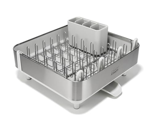 Image of Joseph Joseph Extend Steel Plus Extendable Dish Rack Steel, Small to Large Dish Drainer with Wine Glass Holder & Drain Spout