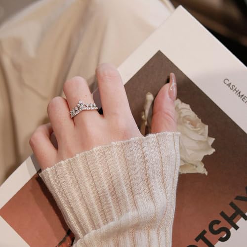 Princess Crown Moissanite Wedding Band, 925 Sterling Silver Plated 18K White Gold Women's Ring as a Gift for Her Promise Eternity Ring4