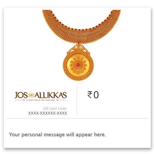 Jos Alukkas - Gold Jewellery |Flat 2% off | E-Gift Card | Instant delivery | Valid for in-store and online purchases | Ideal gift for birthday, anniversary & wedding