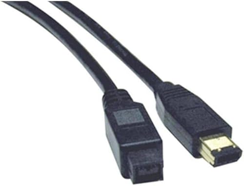 Vista 7 de Tripp Lite FireWire 800 IEEE 1394b Cable de alta velocidad (9 pines/6 pines) de 10 pies (F017-010), color negro