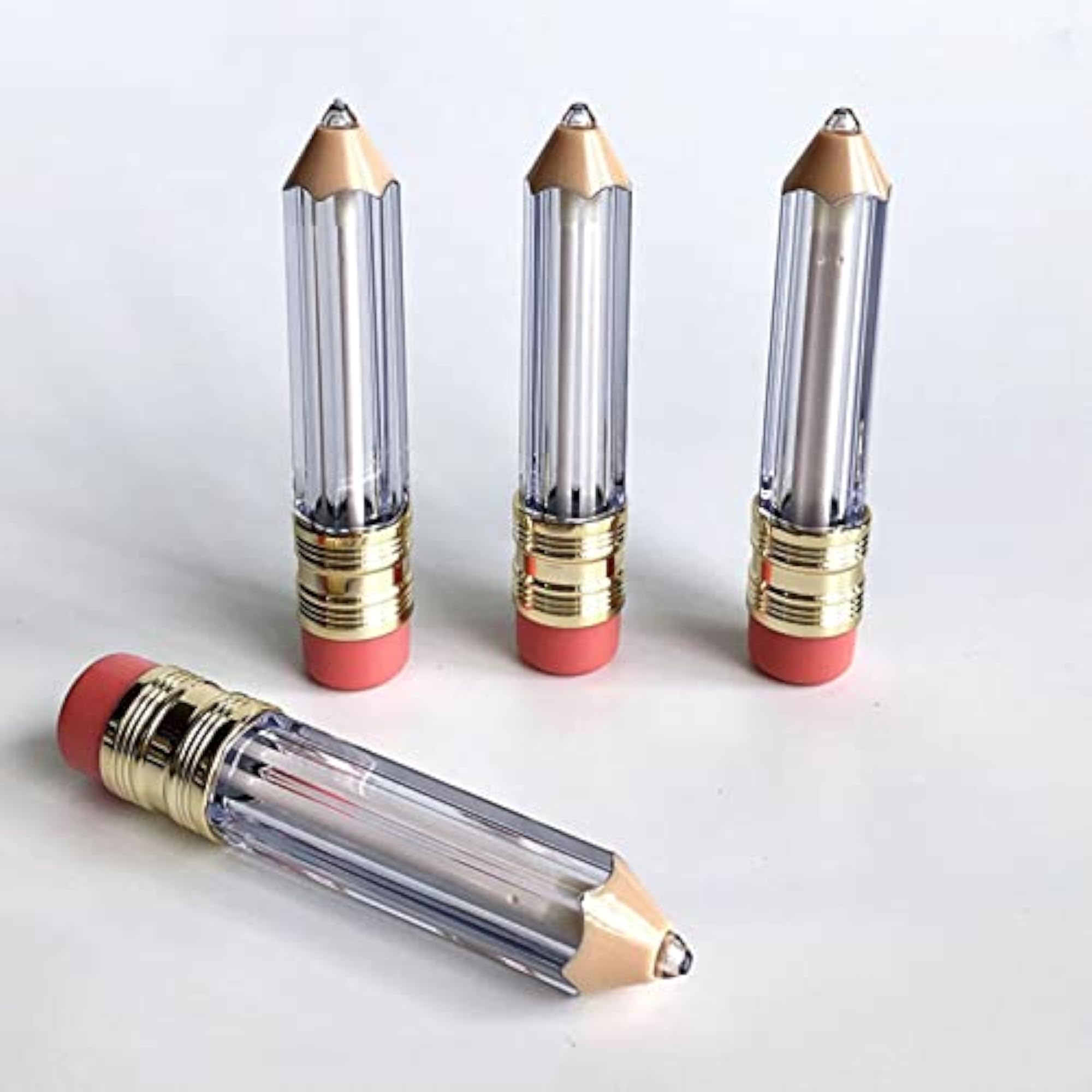 2x Lip Gloss Tubes DIY Cosmetics Containers Transparent