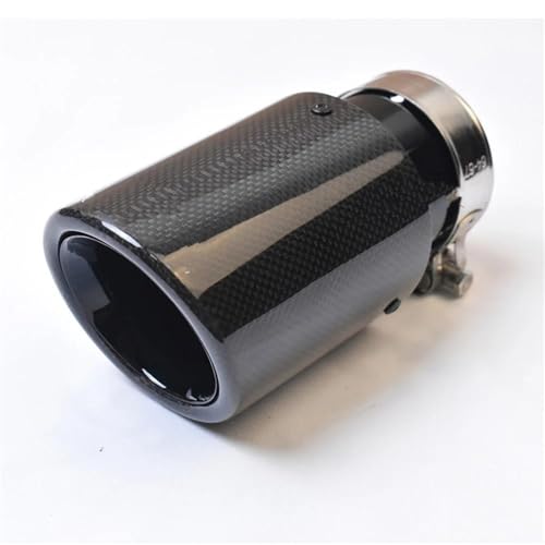 Tuyau d'échappement voiture biseauté 57-101mm en acier inox noir et carbone