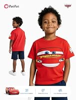 Disney Pixar Cars T-Shirt Kids Red Tee Shirt Boys Lightning McQueen Girls Short Sleeve Tops Comfort Undershirt Children Summer Holiday Hawaiian Jersey Movie Theme Party Graphic Apparel 4-5 Years — image 4