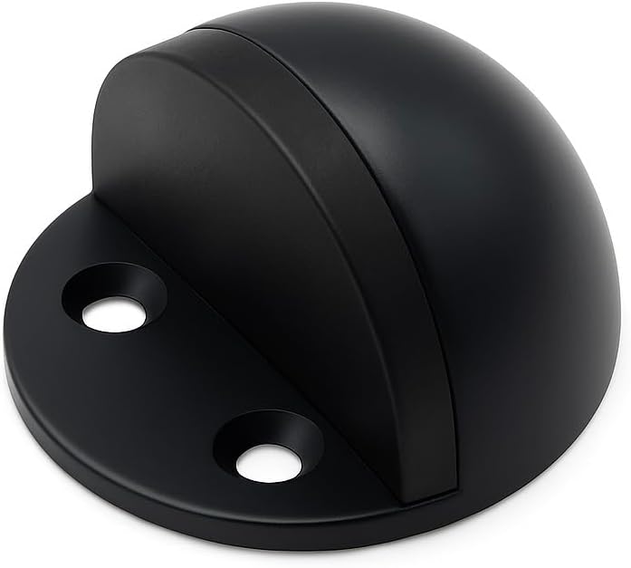 ANGSTROM Half Dome Door Stop – Heavy Duty Floor Mount Door Stopper, Modern Low-Profile Design for Home & Office, Matte Black (8-Pack)
