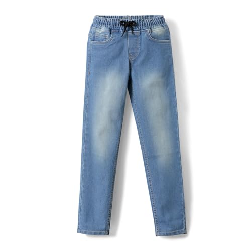 Image of Urbano Juniors Boys Mid Rise Regular Fit Washed Denim Jogger Jeans Stretchable