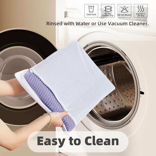 TYUU Toilet Rug, Thin Toilet Rugs U Shaped Washable Non Slip Absorbent Quick Dry Low Pile Toilet Mat, Lavender 20"x24" U Shape by TYUU - Image 5