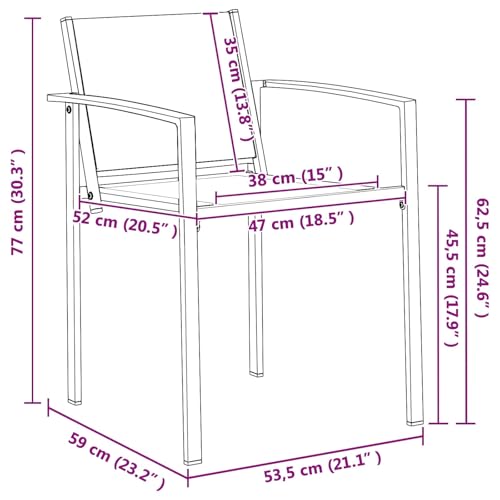 Chaise de jardin résistante aux intempéries lot de 2 fauteuils de balcon - 3