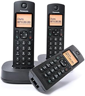 Panasonic KX-TGC312EB Digital Cordless Phone with Nuisance Call Blocker - Black, Pack of 2