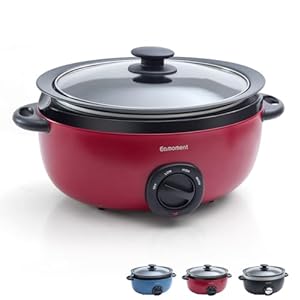 3.5 Quart Slow Cooker Red Uniform Heating,Non Stick Pot,Aluminum, Makes Your Food More Delicious.Suitable as a Gift for Wives,Parents,and Friends