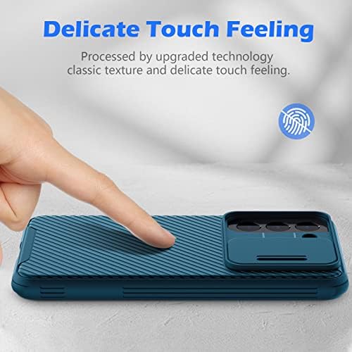 imluckies for Samsung Galaxy S22 Case with Slide Camera Cover, Full-Body Protective Phone case, Hard PC Back & Soft Bumper, Slim Protective Case for Galaxy S22 5g case, Blue