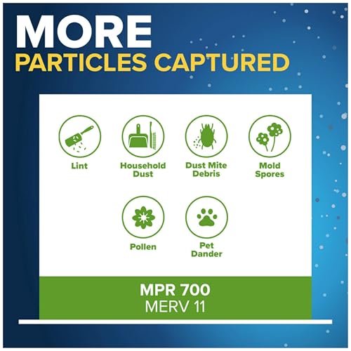 Image of Filtrete 16x25x4 AC Furnace Air Filter, MPR 700, MERV 8, Fits Lennox & Honeywell Device, Capture Dust, Pollen & Pet Dander, Electrostatic Air Cleaning Filter, 2-Pack (Actual Size 15.88x24.56x4.31 in)