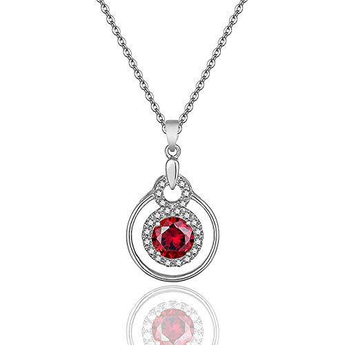 Collier créatif simple en argent doté d'un pendentif en zircon rond à offrir pour elle