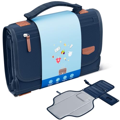 Alatino Portable Diaper Changing Pad, Wipe Clean, Large 25x22,Royal Blue