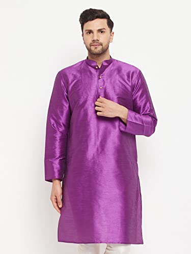 Image of VM Men's Purple Silk Blend Kurta VMMK001PU 36